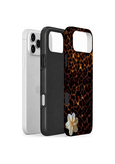 Velvoria Valestra Koyu Leopar Çiçek Apple iPhone Uyumlu 17 Pro Darbe Korumalı Kılıf Valestra Select - Koyu Leopar Çiçek