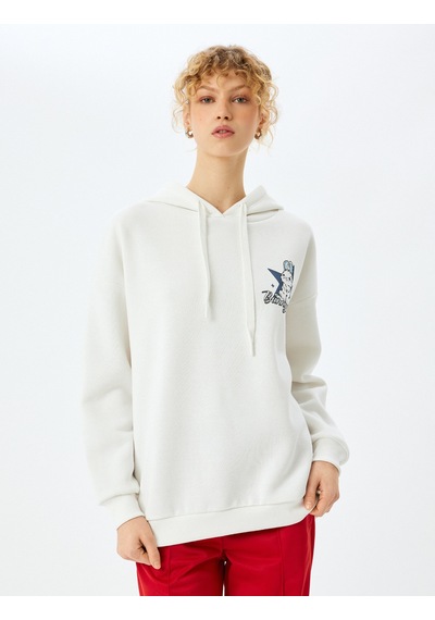 Koton Arkası Baskılı Kapüşonlu Oversize Sweatshirt Ekru 5sal10514ık Ekru Koton Arkası Baskılı Kapüşonlu Oversize Sweatshirt Ekru 5sal10514ık Ekru