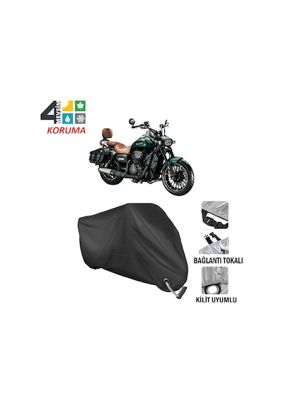 Musatti Kaı-zen Branda Motosiklet Brandası Bağlantı,kilit Uyumlu Siyah