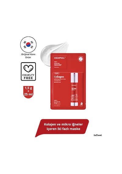 Medipeel Red Lacto Collagen 3000 Shot Serum 2 Step Mask 1,5 G + 25 Ml 5 Adet Kolajen Ve Mikro İğneler Maske