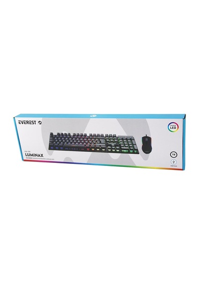 Go İthalat Siyah Gökkuşağı Işıklı Usb Kablolu Oyuncu Klavye - Mouse Set