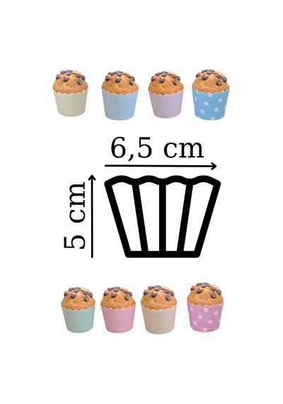 Cupcake Kalıbı & Kek Kapsülü & Yıldız Detaylı & Muffin Kek Kalıbı & 25'li Kek Kalıbı Stoneware Mavi Diğer