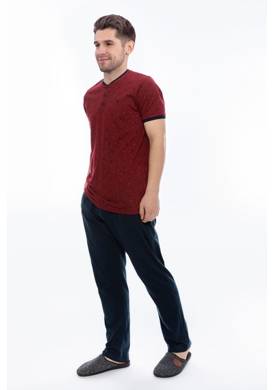 Arnetta 2061 Erkek Düğmeli 3'lü Pijama Takım 001