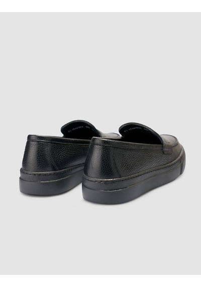 Cabani %100 Hakiki Deri Siyah Bantlı Erkek Loafer Siyah