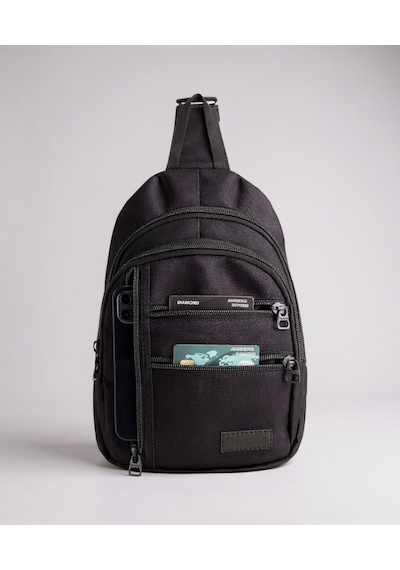 Classone Crossbody Vıp Su Geçirmez Kumaş,fermuar Çarpraz Askılı Unisex Omuz Ve Bel Çantası Siyah
