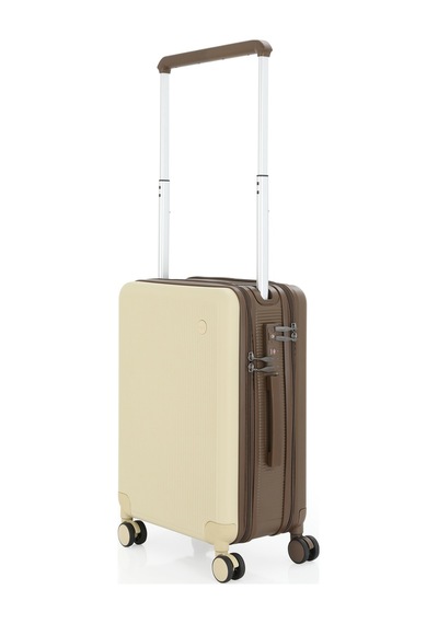 Baggaj V2403 Pc Katlanır Kabin Boy Valiz Yellow/coffe