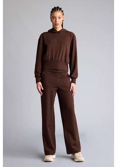 Defacto Kapüşonlu Sporcu Sweatshirt G5664ax25wnbn192 Kahve-bn192