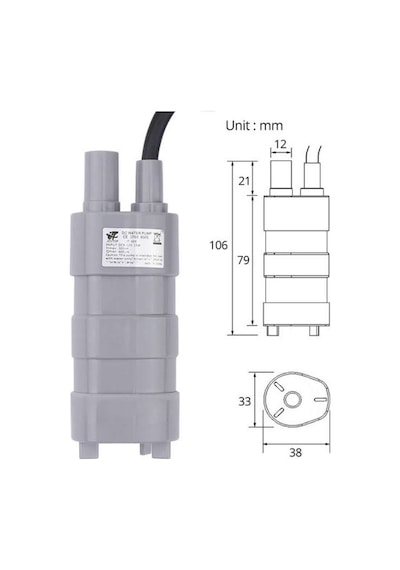 Jt-500 Dc 12v Su Sıvı Dalgıç Pompa 600litre/saat 17w Su Geçirmez Akvaryum Devridaim Motoru Sebil