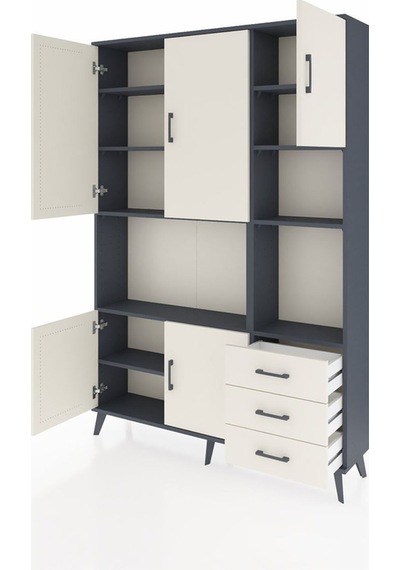 Arges Dolap 9 Raflı 3 Çekmeceli 5 Kapaklı 132x30x195 Antrasit-aytaşı/aytaşı Aytası/aytası Arges Dolap 9 Raflı 3 Çekmeceli 5 Kapaklı 132x30x195 Antrasit-aytaşı/aytaşı Aytası/aytası