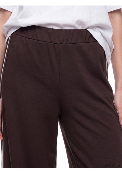 Lcw Comfort Kahverengi Yanları Şeritli Geniş Paça Kadın Eşofman Altı