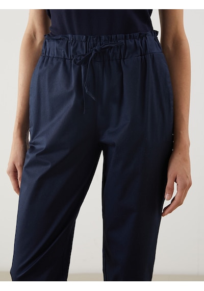 Lcw Vision Lacivert Beli Lastikli Düz Gabardin Kadın Pantolon