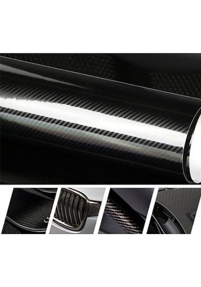 5d Karbon Fiber Folyo Ultra Parlak Hava Kanallı Araç Döşeme Kaplama Folyosu 30 Cm X 1 Metre