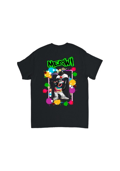 Paybuy Erkek Retro Kedi Meow Baskılı Tişört %100 Pamuk Rahat Kesim Renkl Siyah Paybuy Erkek Retro Kedi Meow Baskılı Tişört %100 Pamuk Rahat Kesim Renkl Siyah