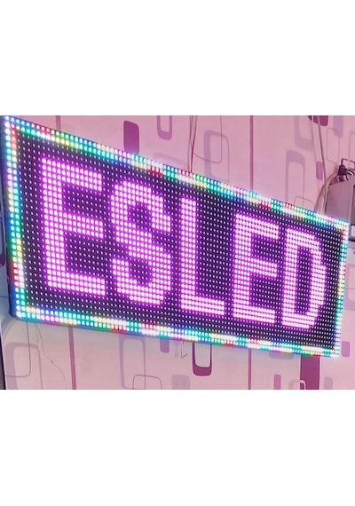 Rgb Kayan Yazı, Renkli Led Tabela 32x96 Cm Çift Yön, Eskişehirled
