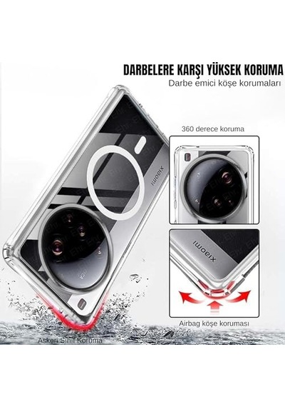 Ayrex 15 Uyumlu Kamera Korumalı Şarj Özellikli Sert Sararmaz Kristal Şeffaf Kılıf Şeffaf Mi 15 Diğer