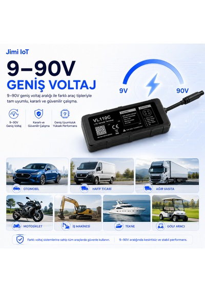 Jimiiot Jimi Iot Vl110c 4g Gps Araç Takip Cihazı Uzaktan Motor Durdurma 9-90v Ip65