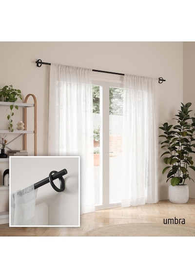 Umbra Ringlet Uzatılabilir Perde Çubuğu, 2,5 Cm Çap, 107 305 Cm, Siyah Diğer