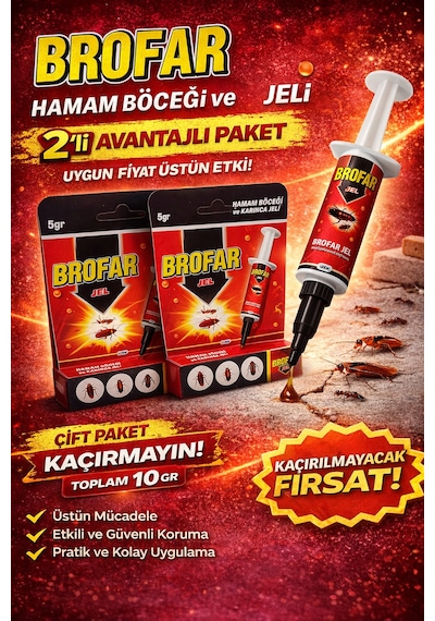 Brofar Jel Hamam Böceği Ve Karınca Jeli 5 Gr Etkili Haşere İlacı Ev İçi Kullanım 2 Adet