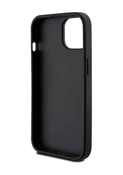 Apple Uyumlu iPhone 15 Kılıf Guess Lisanslı Gül Baskılı Büyük Metal Logo Dizaynlı Kapak Siyah