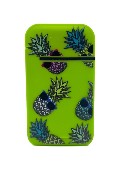 Zengaz Cool Tasarım Jet Alev Çakmak - Cool Pineapples Yeşil