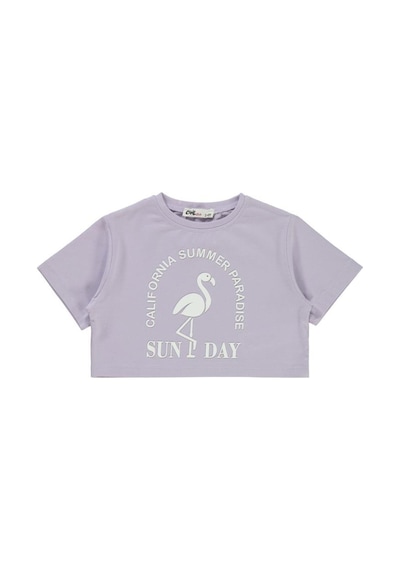 Civil Girls Flamingo Baskılı 2-5 Yaş Tişört Lila