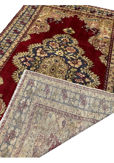 El Dokuma Antika Bürüngüz Halısı 137x195 Kök Boya %100 Yün Halı