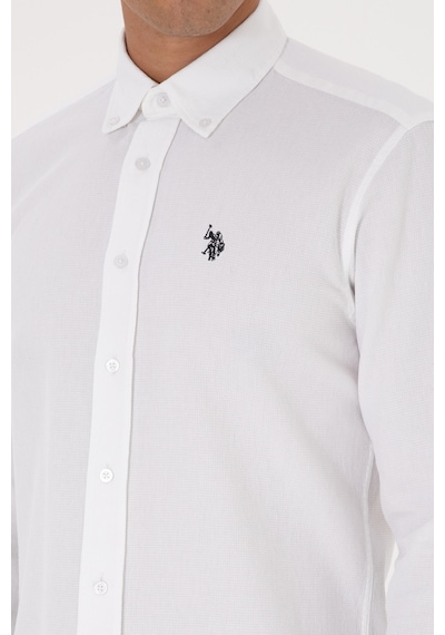 U.s. Polo Assn. Erkek Beyaz Gömlek Desenli 50308611-vr013 Beyaz