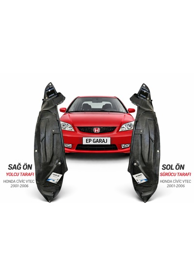 Honda Civic Vtec 2001-2006 Model Uyumlu Sağ Sol Çamurluk Davlumbazı 0