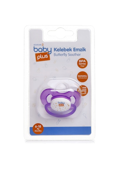Baby Plus Tekli Damaklı Emzik Mor 6-18 Ay Mor Baby Plus Tekli Damaklı Emzik Mor 6-18 Ay Mor