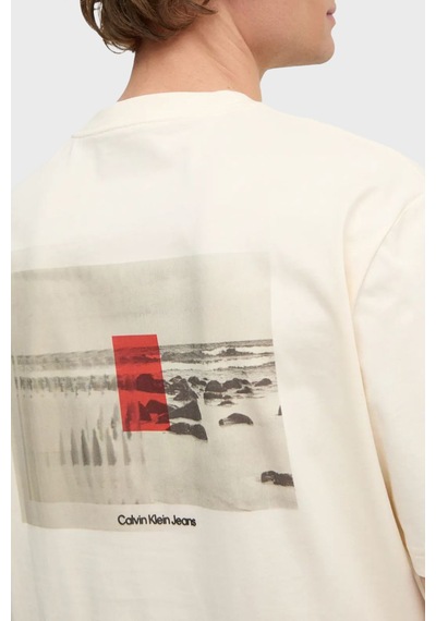 Calvin Klein Erkek T Shirt J30j327094 Yac Beyaz Beyaz