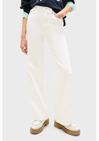Tommy Jeans Pamuklu Wide Leg Fit Yüksek Bel Jeans Kot Pantolon Dw0dw22648 1d0-15665 Beyaz