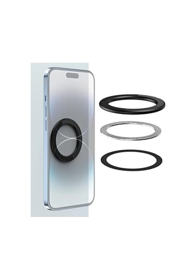 Ayrex M.tk Moveteck Metal Magsafe Halka Yüzük, Tüm Telefonlarla Uyumlu, Siyah, Manyetik Kilit