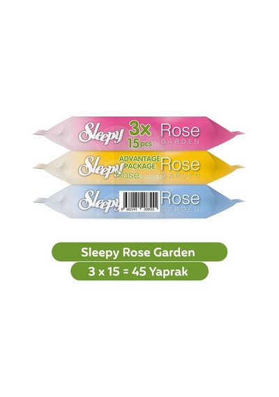 Sleepy Islak Havlu Cep Mendil 3 Lü Pk 15 Yaprak Travel Pk Rose/