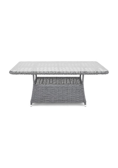 Niron Leo 3'lü Rattan Bahçe Oturma Grubu - Gri Temperli Cam Set 3+1+1+2 Puf