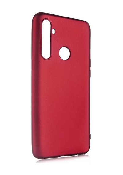 Noktaks - Realme Uyumlu Realme 5i - Kılıf Mat Renkli Esnek Premier Silikon Kapak - Mürdüm
