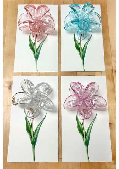100 Adet Şeffaf Renkli Lotus Toka 8 Cm Kına Seti Çok Renkli