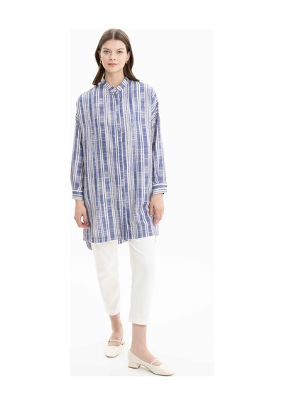 Aker 24ss15166112 Büyük Beden Tunik 24ss15166112 086 İndigo İndigo