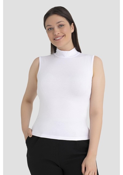 Arma Yıldız Kadın Beyaz Balıkçı Yaka Kolsuz Body 3'lü Paket Beyaz