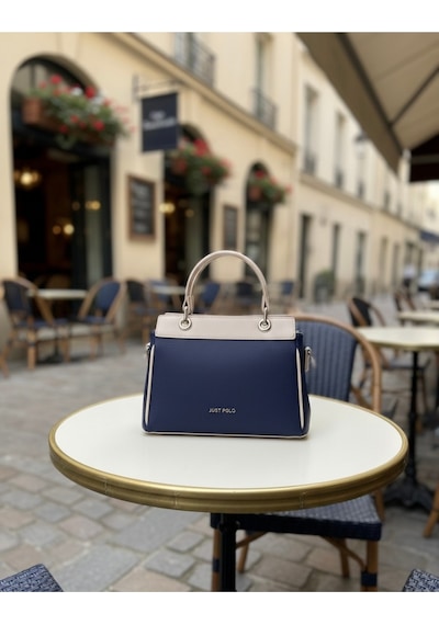 Just Polo Kadın Şık Ve Lüx El & Omuz Çantası Ebat 18 X 26 Cm Shopper Lacivert - Taş