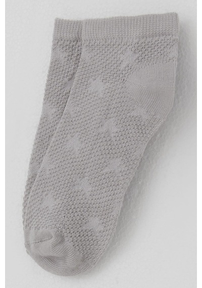 Defne Baby Kız Çocuk Patik Çorap Yıldız Detaylı 5-12 Yaş, Gri