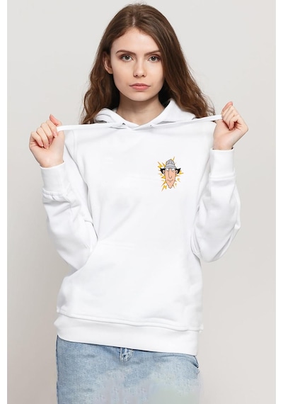 Inspector Gadget Vintage Lightning Beyaz Kadın 3ip Kapşonlu Sweatshirt 001