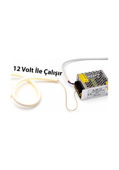 Pm-5294 Silikon Kaplama 12 Volt 100 Metre Oranj Turuncu Neon Led Şerit Aydınlatma Diğer