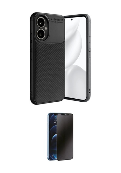 Cep Huawei Uyumlu Honor 400 Kılıf Eksen Form Prime İkili Koruma Seti Najmaddin Siyah