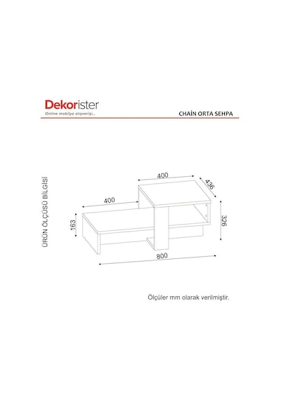 Dekorister Chain Orta Sehpa Beyaz-Ceviz Dekorister Chain Orta Sehpa Beyaz-Ceviz