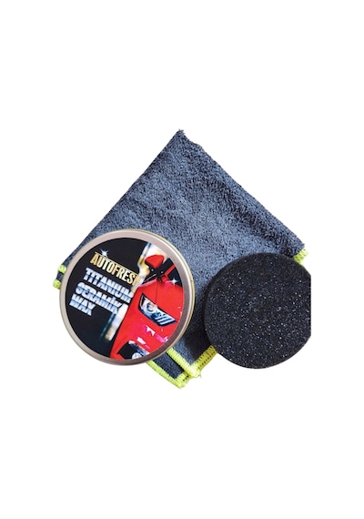Autofresh Titanyum Seramik Wax Araç Parlatıcı Canuaba Wax 175 G + Sünger ve Mikrofiber Bez