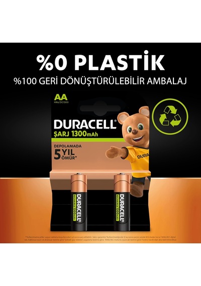 Şarj Edilebilir Aa Kalem Pil 2'li Paket , 1300 Mah Nimh