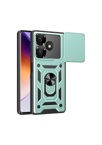 Magicool Xiaomi Redmi 13 4g Kılıf Pars Lens Yüzüklü Silikon - Yeşil