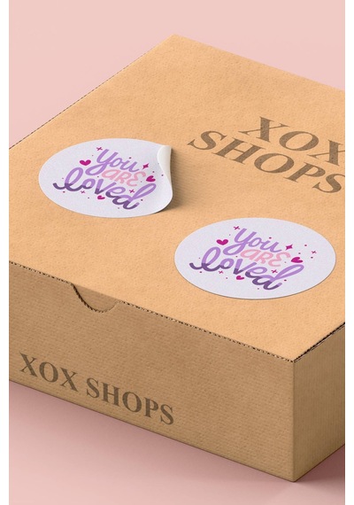 You Are Loved Mor Pembe Sticker 3x3cm St2220 Çok Renkli
