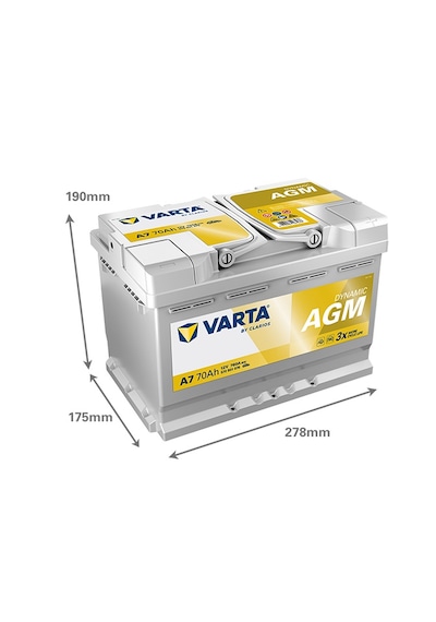 Varta A7 12v 70ah 760a Dynamıc Start Stop Agm Akü Üretim Tarihi:2025