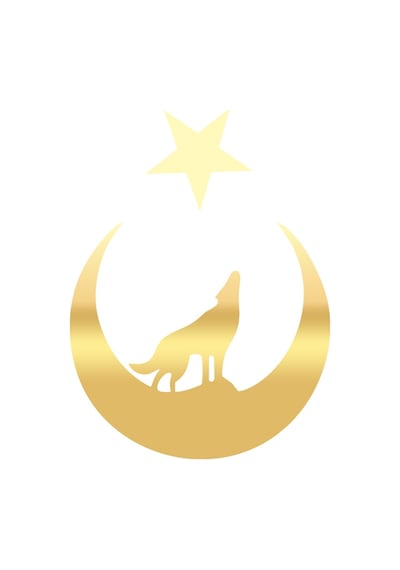 Bozkurt Türk Bağyrağı Sticker 17x17 Cm Gold